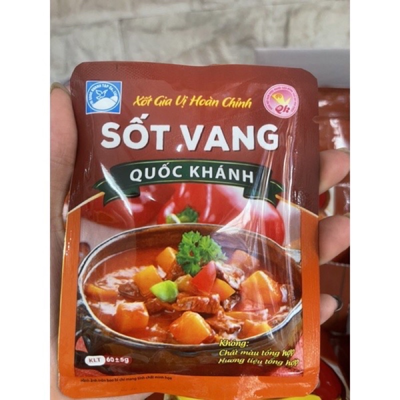 Xốt gia vị hoàn chỉnh sốt vang Quốc Khánh gói 60g Date mới