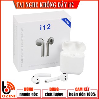 [ HÀNG CHÍNH HÃNG] Tai nghe Bluetooth i12 dòng Bluetooth 5.0 cảm ứng dòng 2 tai