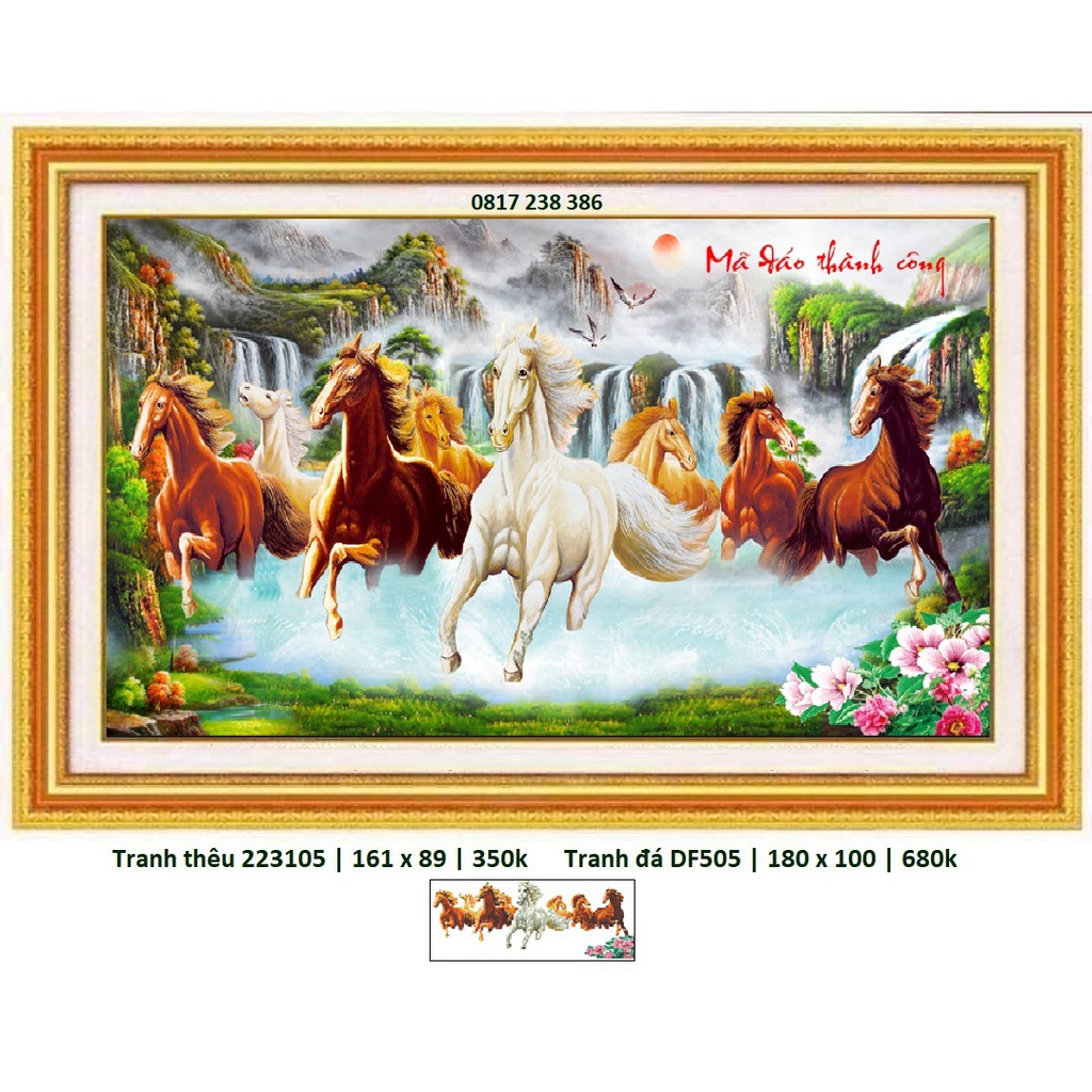 Tranh thêu chữ thập mã đáo thành công 223105 (161 x 89 cm)