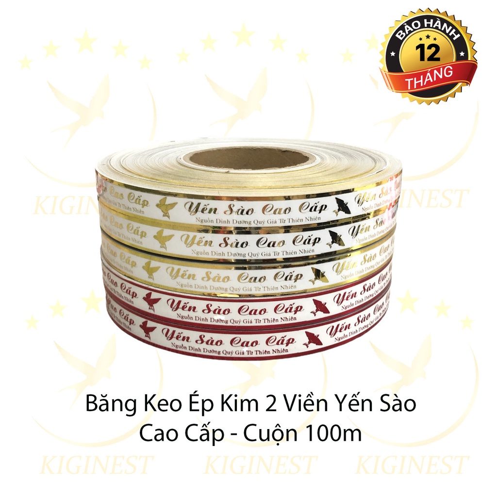 COMBO 10 BĂNG KEO DÁN ÉP KIM YẾN SÀO CAO CẤP - 2 VIỀN MÀU VÀNG, ĐỎ