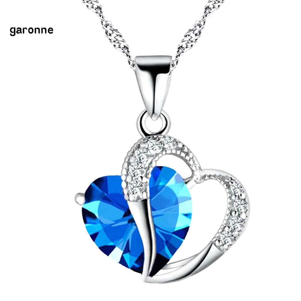 Vòng cổ mặt hình trái tim đính đá zircon thời trang cho nữ