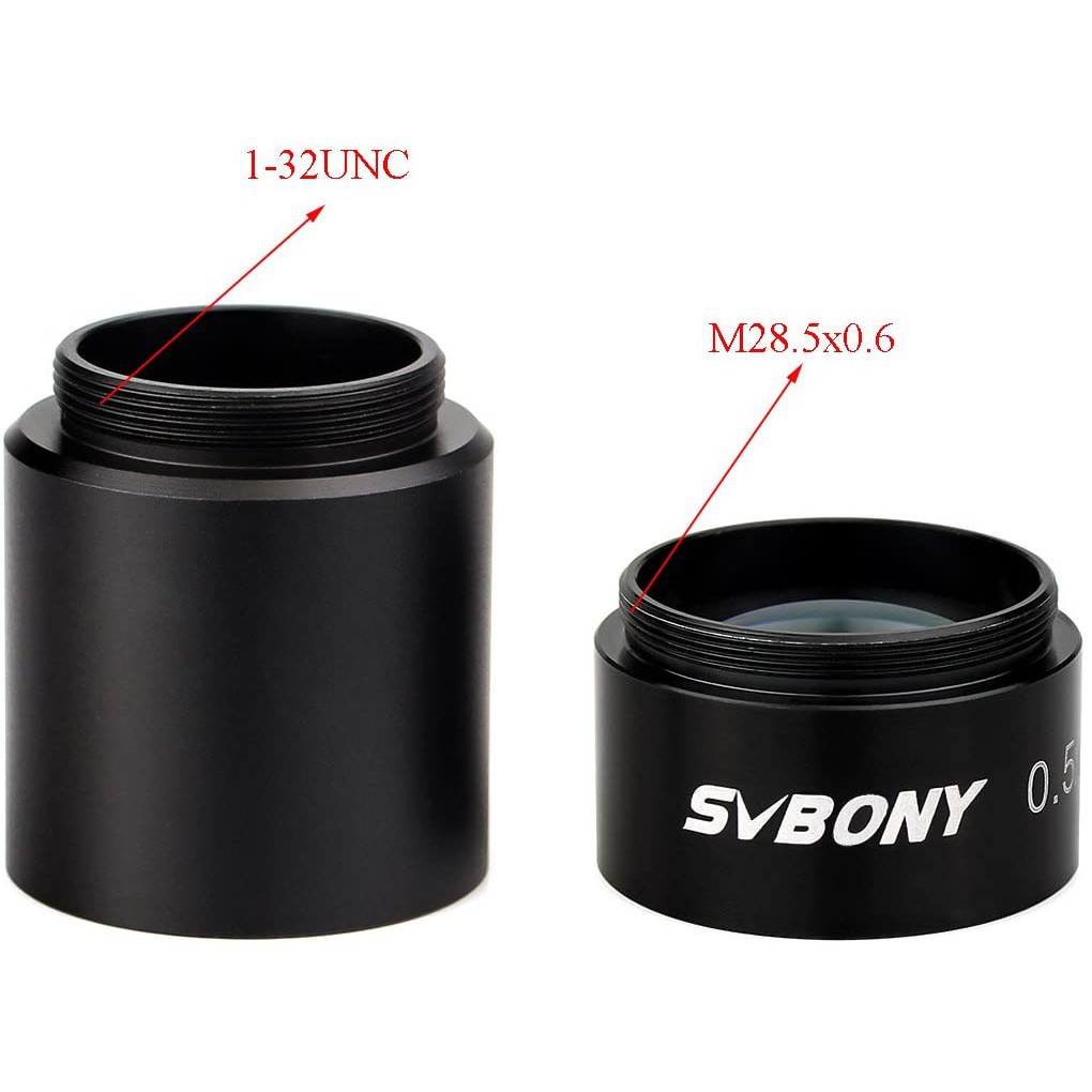 Bộ Giảm Tốc SVBONY Cho Kính Thiên Văn 1.25 Inch 0.5X Kèm Bộ Chuyển Đổi Chữ C Sang CCD
