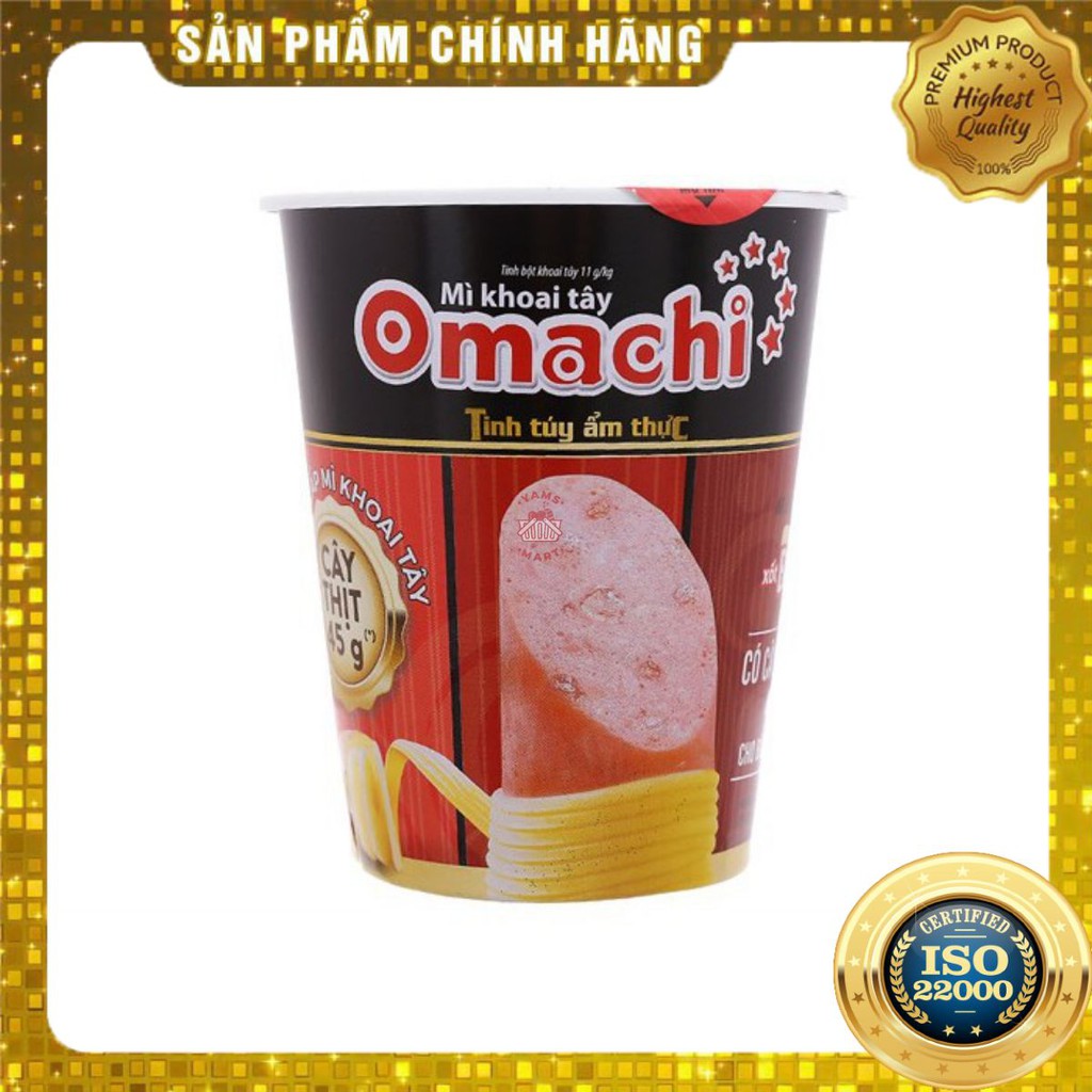 [ Yams Mart ] Mì OMACHI Xốt Bò Hầm Thịt Thật Ly 113G