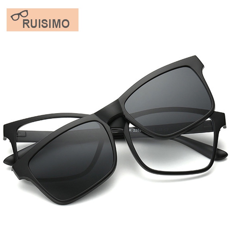 Ruisimo Kính Mát 2 Trong 1 Thiết Kế Kẹp Nam Châm 1 + 1 Dành Cho Nam Nữ 2202