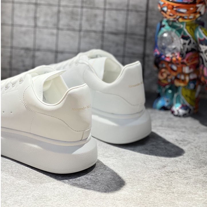 Giày alexander mcqueen nam, nữ gót TRẮNG bản chuẩn 11. Hộp cứng + túi xách+ giấy gói