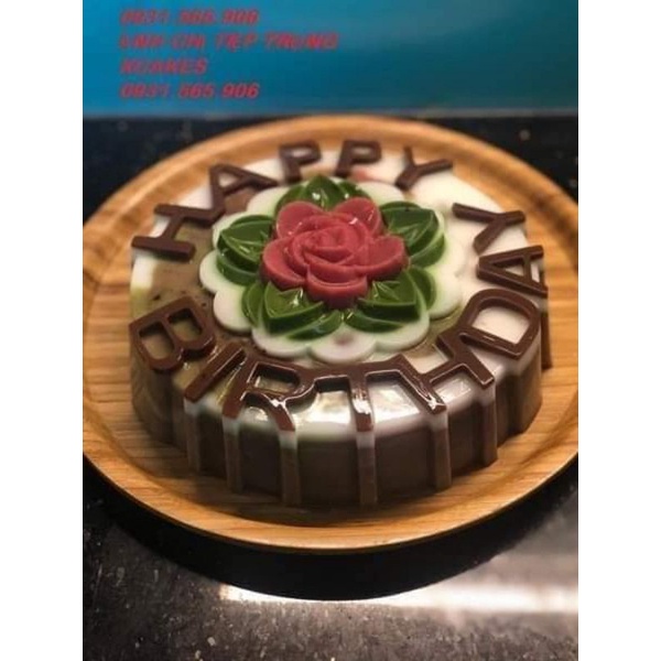 Khuôn rau câu happy birthday 20cm