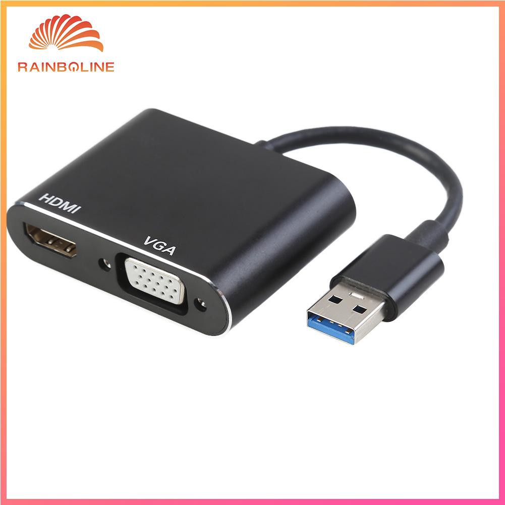 Bộ Chuyển Đổi Usb 3.0 Sang Hdmi-Compatible Vga 1080p Cho Windows 7 / 8 / 10 Pc Tv | BigBuy360 - bigbuy360.vn