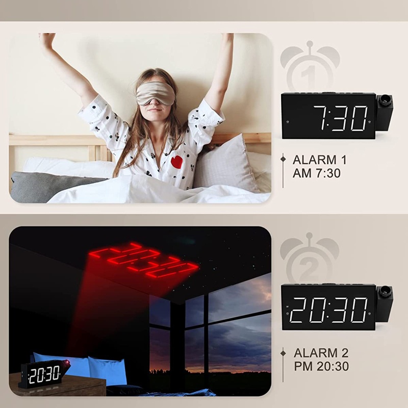 Đồng Hồ Báo Thức Điện Tử Kỹ Thuật Số LED Mặt Gương Kỹ Thuật Số Có Thể Điều Chỉnh Chế Độ Chiếu Sáng Cho Văn Phòng