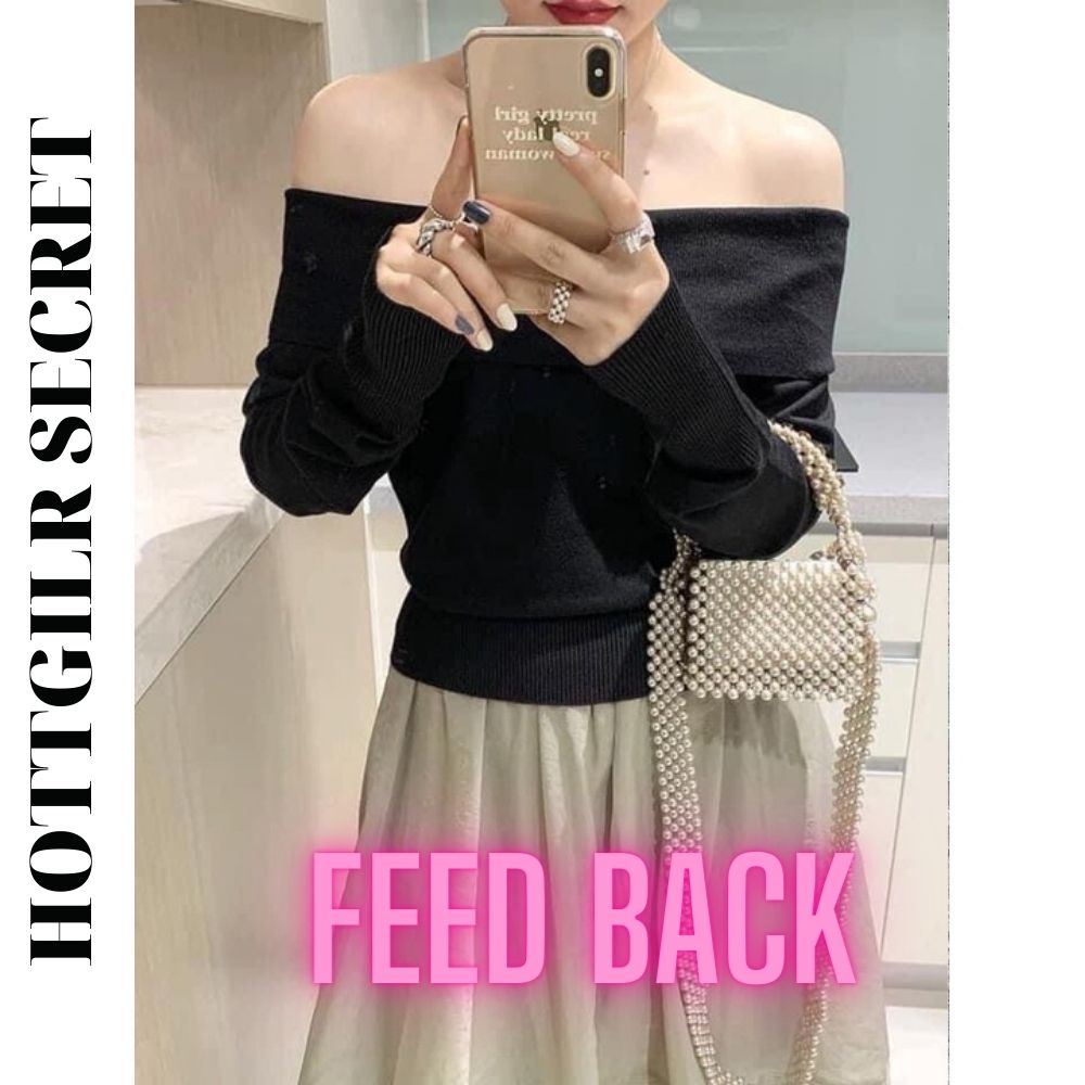 Áo len trễ vai form rộng đủ size Hottgirlshop,áo bẹt vai tay dài phong cách Hàn Quốc | BigBuy360 - bigbuy360.vn