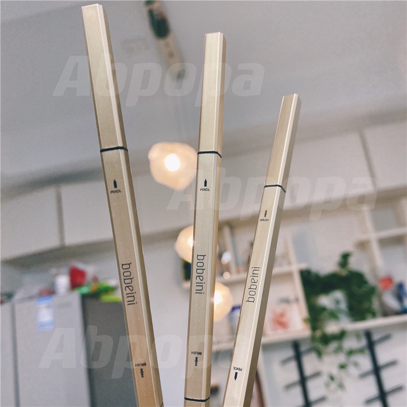 Bút Chì Kẻ Lông Mày Hình Tam Giác Lâu Trôi Không Lem Màu Vàng Kèm Đũa Nhỏ Hai Đầu Siêu Mảnh Chống Nước Chống Mồ Hôi