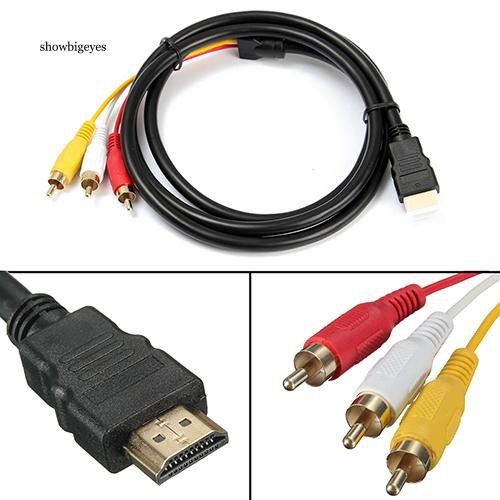 Dây cáp chuyển đổi 1080P HDTV HDMI sang 3 RCA Audio Video AV