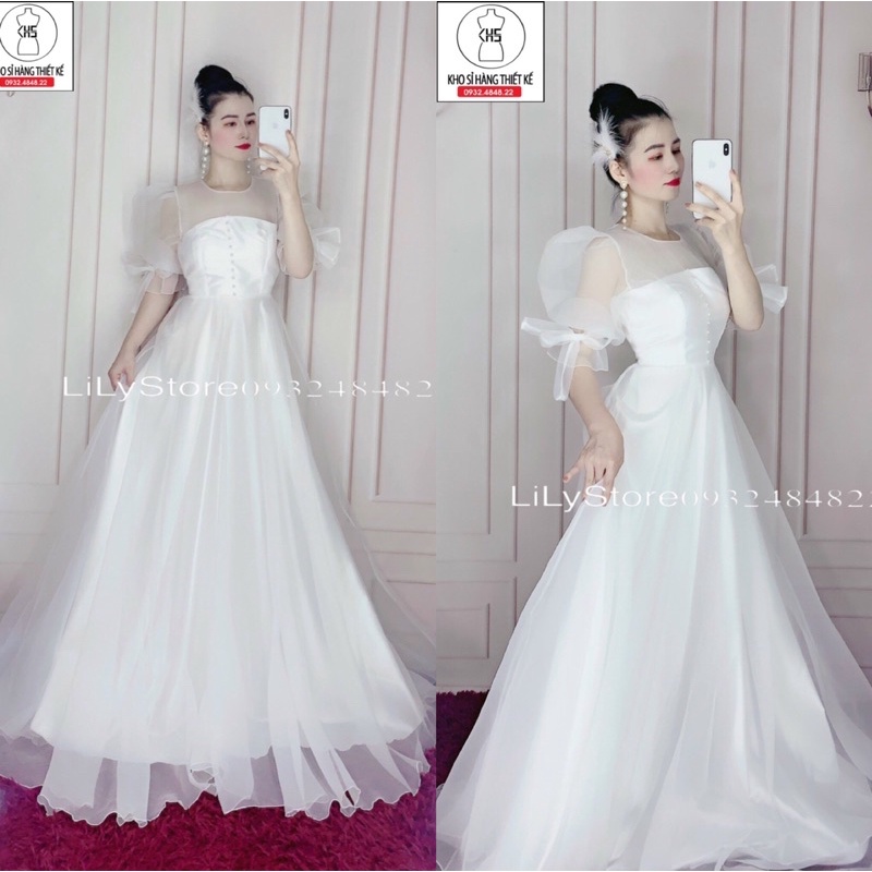 ĐẦM MAXI MẶC CƯỚI TAY PHỒNG