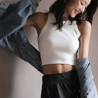 Áo len chất gân kiểu croptop 3 lỗ ngược chất thun gân - Áo Nữ kiểu ba lỗ ngược chất thun tăm Basic năng động