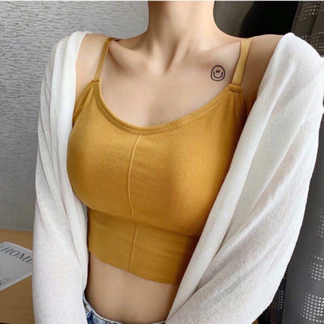 Áo bra gân màu khoét lưng sâu sang chảnh Tập gym, yoga dáng croptop M01 nội y giá tốt