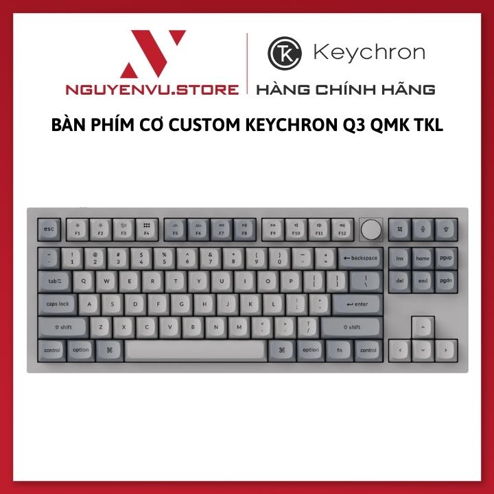 Bàn phím cơ Custom Keychron Q3 QMK TKL - Hàng Chính Hãng