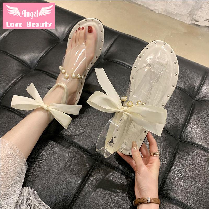 Đôi Giày Sandal Đế Bằng Đính Đinh Tán Phong Cách Hàn Quốc Thời Trang Mùa Hè Mới Cho Nữ