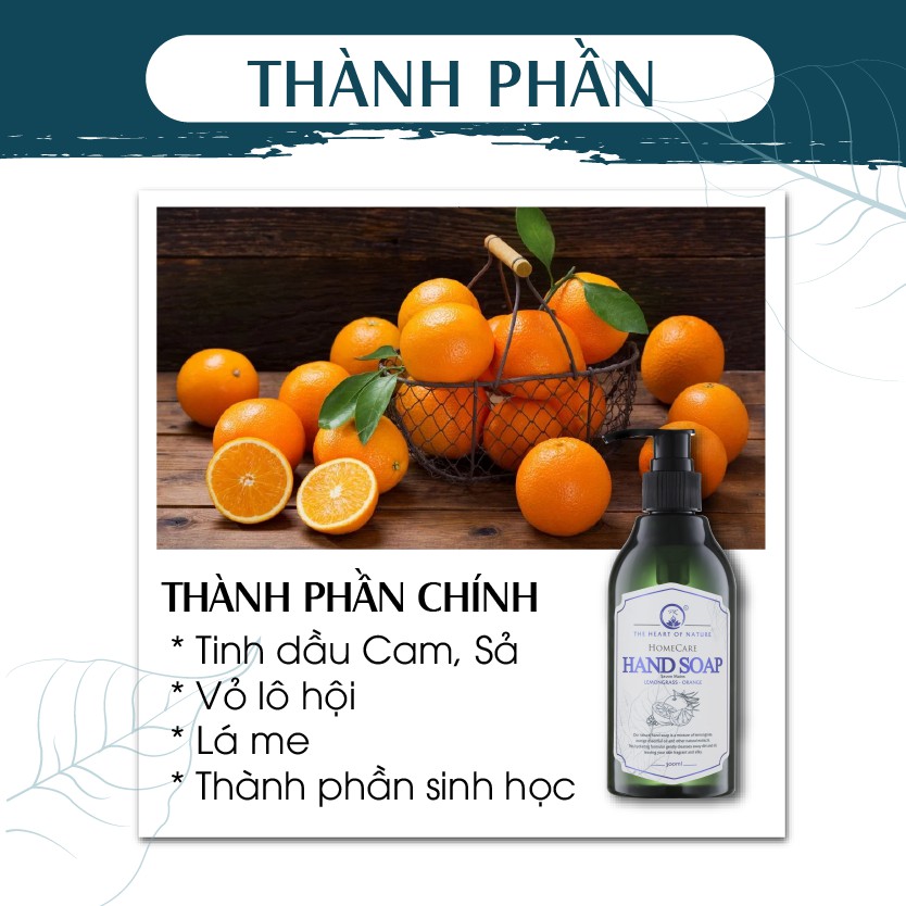 Nước rửa tay PK Cam Sả 1000ml thành phần tinh dầu thảo mộc - An toàn cho bé, Dưỡng tay cho mẹ