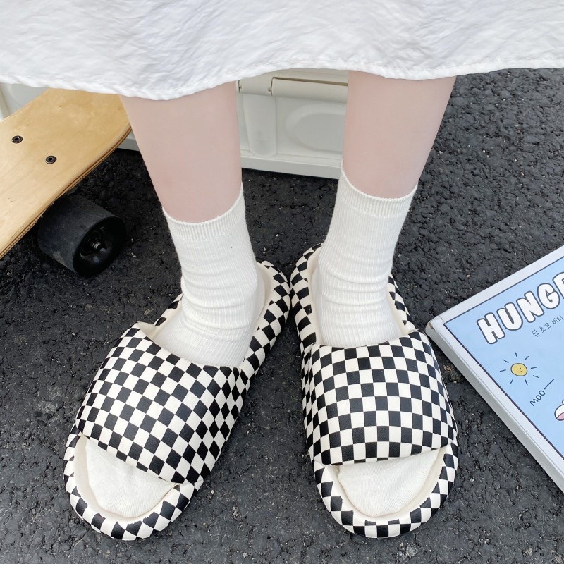 Dép Bánh Mỳ NAM và NỮ Độn Đế Quai ngang 2022 ô vuông caro đi chơi , đi biển, du lịch siêu rẻ_sẵn hàng MẪU MỚI 2022