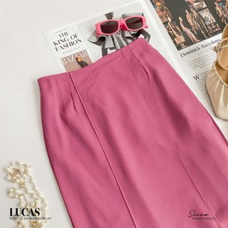 Chân váy hồng dáng dài đuôi cá basic