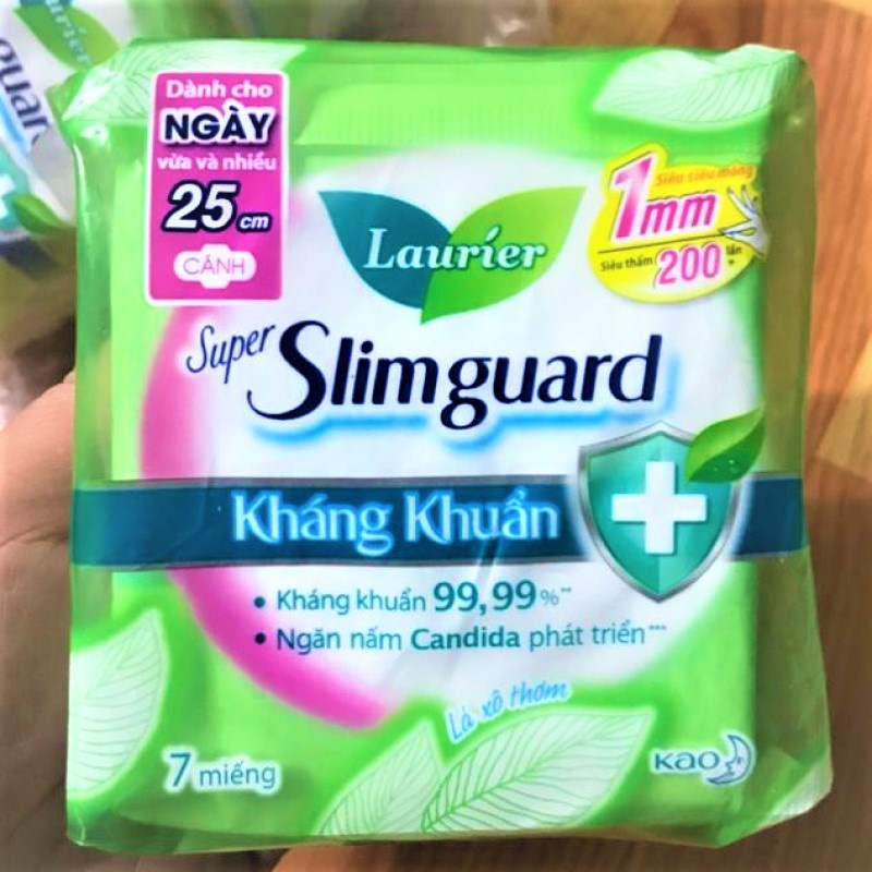 Combo 2 Gói Cao Cấp BVS Laurier Siêu Mỏng Kháng Khuẩn 1mm 25cm 7 Miếng