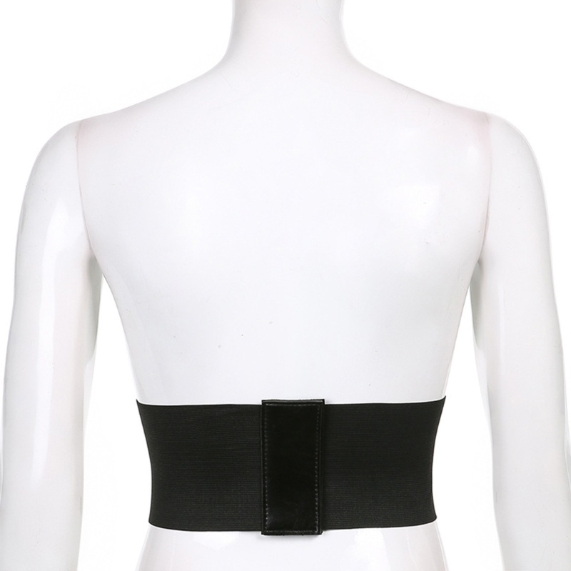 Đai nịt bụng làm từ da PU bản rộng phong cách Gothic thời trang cá tính cho nữ