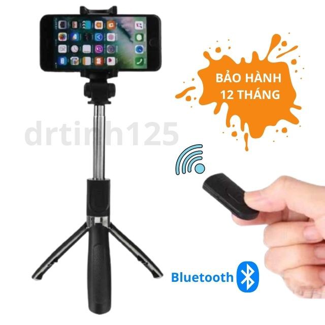 [Xả lỗ]Gậy tự sướng Tripod K07 Đứng,Cầm Tay - Cao Cấp Remote điều khiển từ xa  Bluetooth không dây pin cúc áo