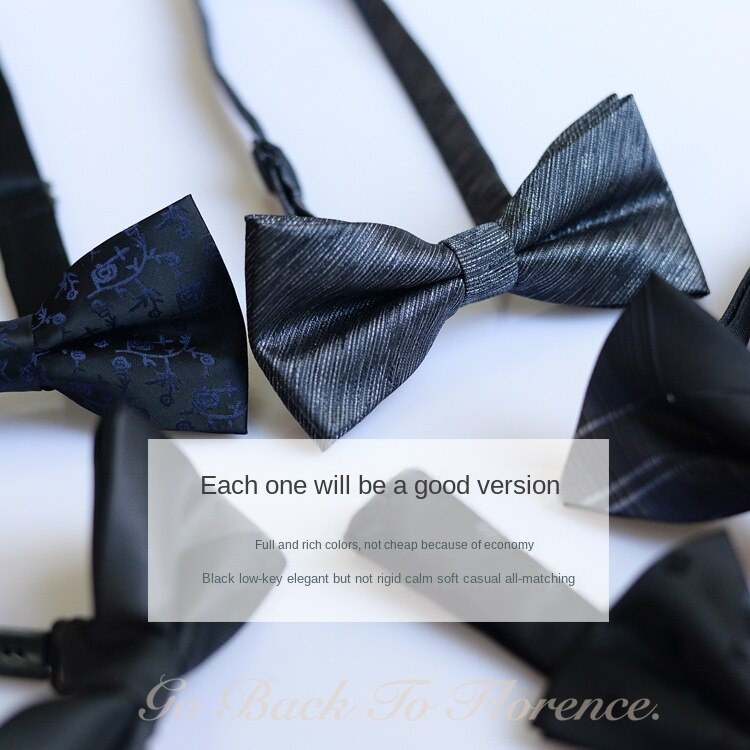 Cà Vạt Nơ Màu Đen Trơn Kiểu Hàn Quốc Thích Hợp Làm Quà Tặng Chú Rể