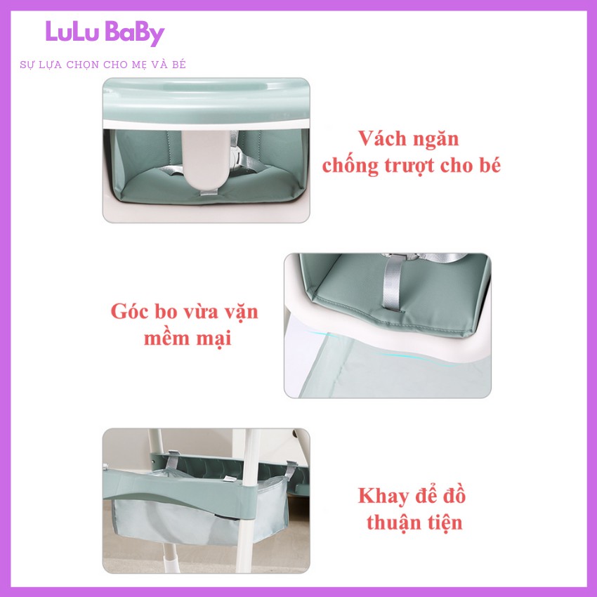 [Có Bánh Xe] - FULL Phụ Kiện- Ghế Ăn Dặm Belly Baby - Umoo Cải Tiến 2021 - Gấp Gọn (Model BB102 & BB105)