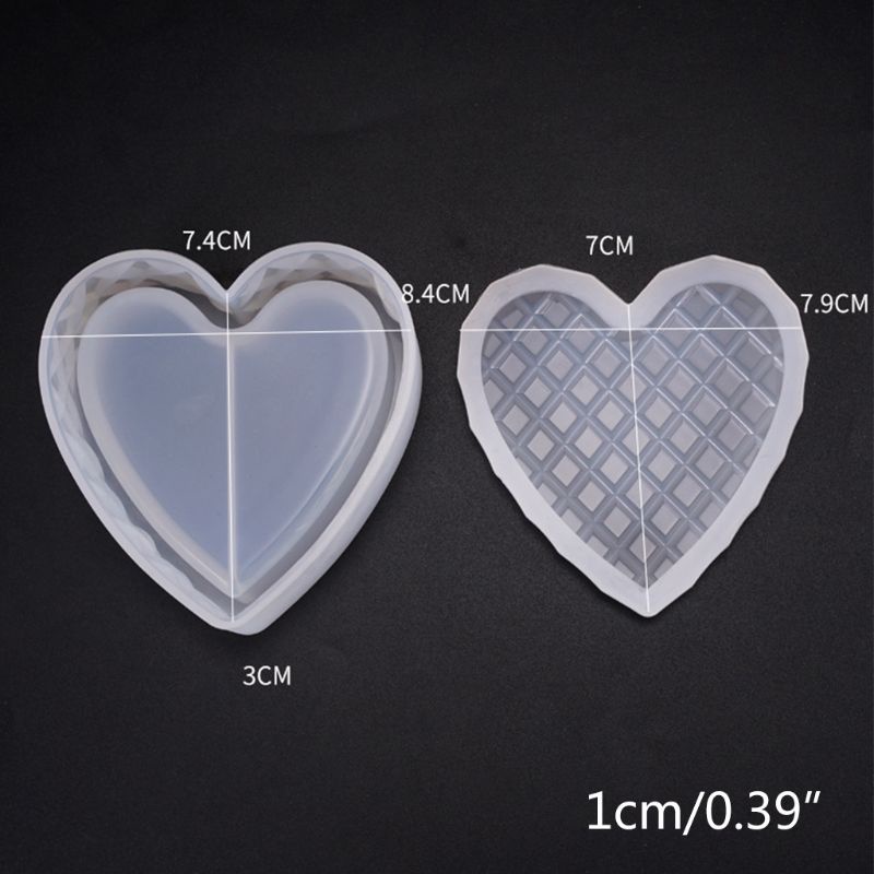 Khuôn silicone làm hộp đựng trang sức hình trái tim DIY