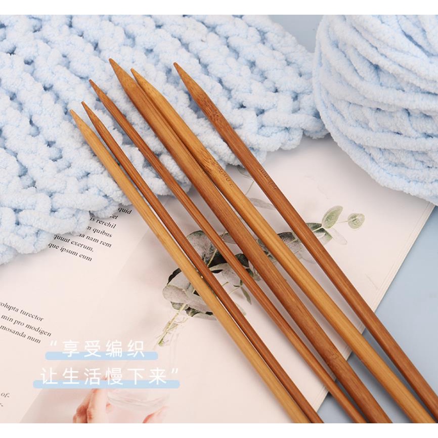 Bộ kim đan len dài 36cm bằng tre