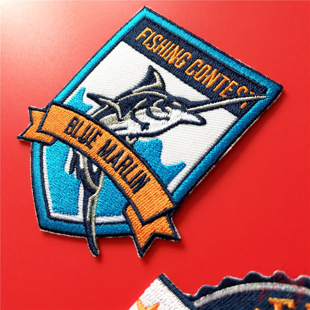 Miếng dán ủi thêu họa tiết Blue Marlin dùng trong may vá DIY