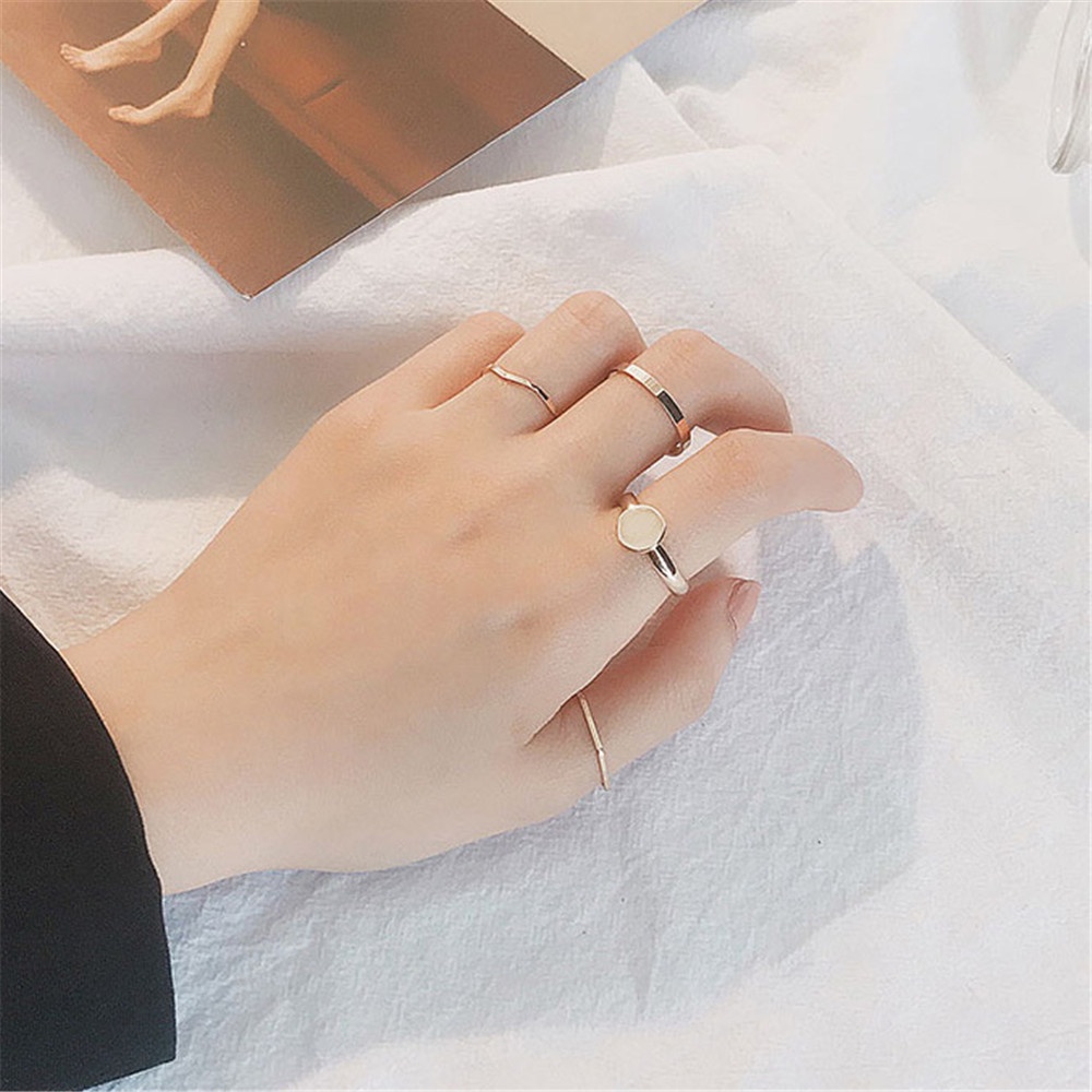 Bộ nhẫn thời trang MANYUE thiết kế đơn giản phong cách Hàn Quốc cho nữ