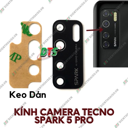 Kính camera tecno Spark 5 Pro kèm keo dán