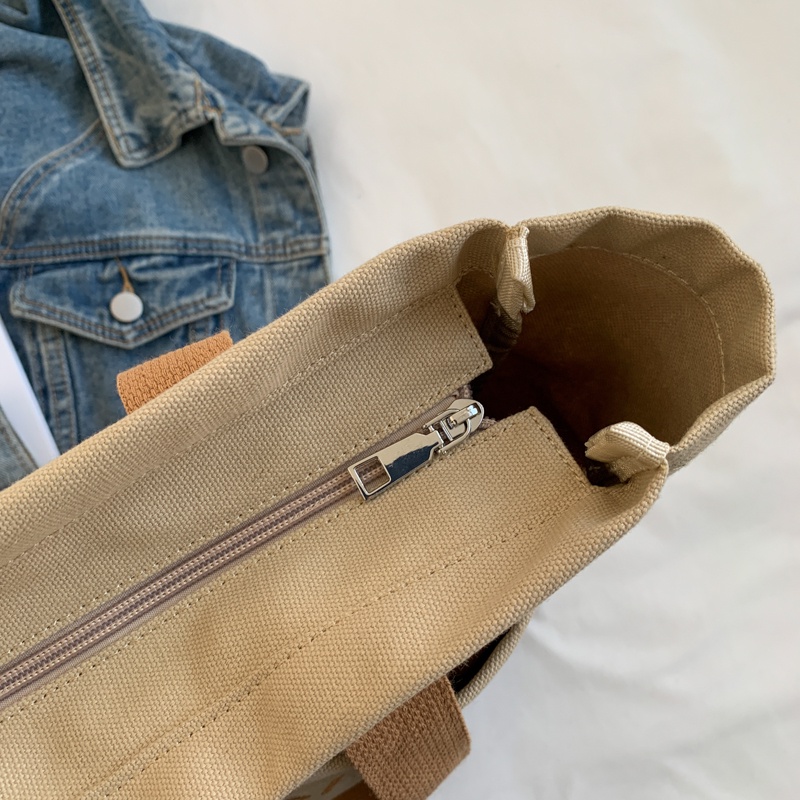 Túi Tote Vải Bố Sức Chứa Lớn Phong Cách Pháp Sang Trọng Dành Cho Học Sinh Sinh Viên