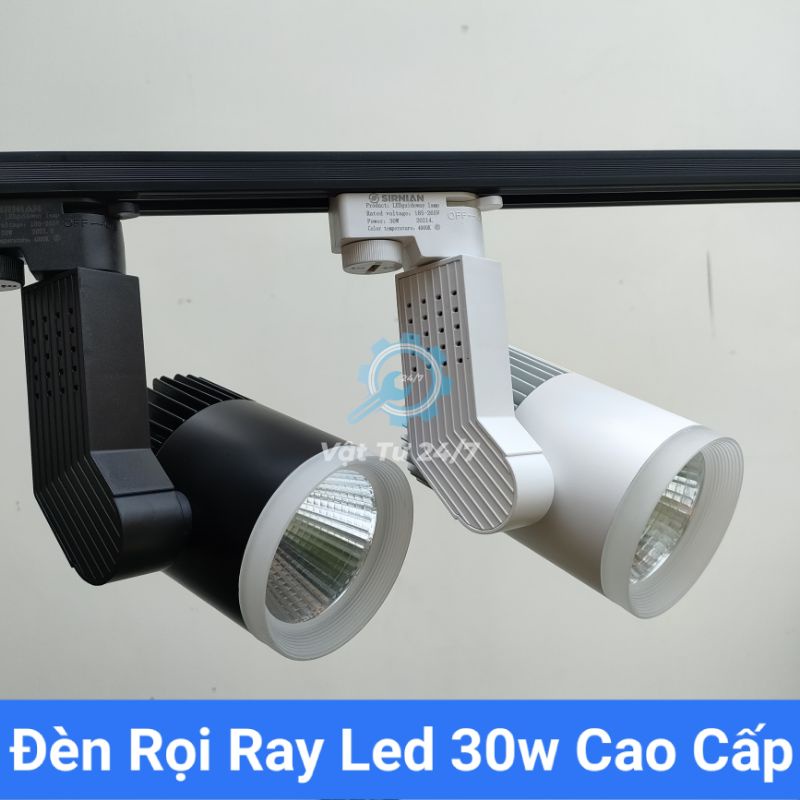 Đèn Led Rọi thanh ray cao cấp 30w Chip COB chiếu điểm trang trí shop showroom tủ kệ sáng trắng vàng 4000k tản nhiệt nhôm