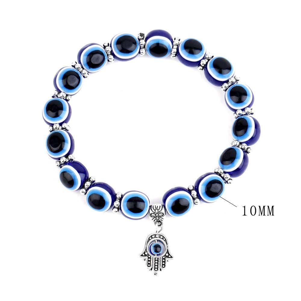 Vòng Tay Kim Loại Hình Mắt Xanh Dương Phong Cách Bohemian 15H Thời Trang Cho Cặp Đôi