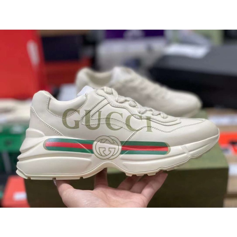 Giày GUCCI RHYTON logo leather -GC ngang | Bản cao cấp