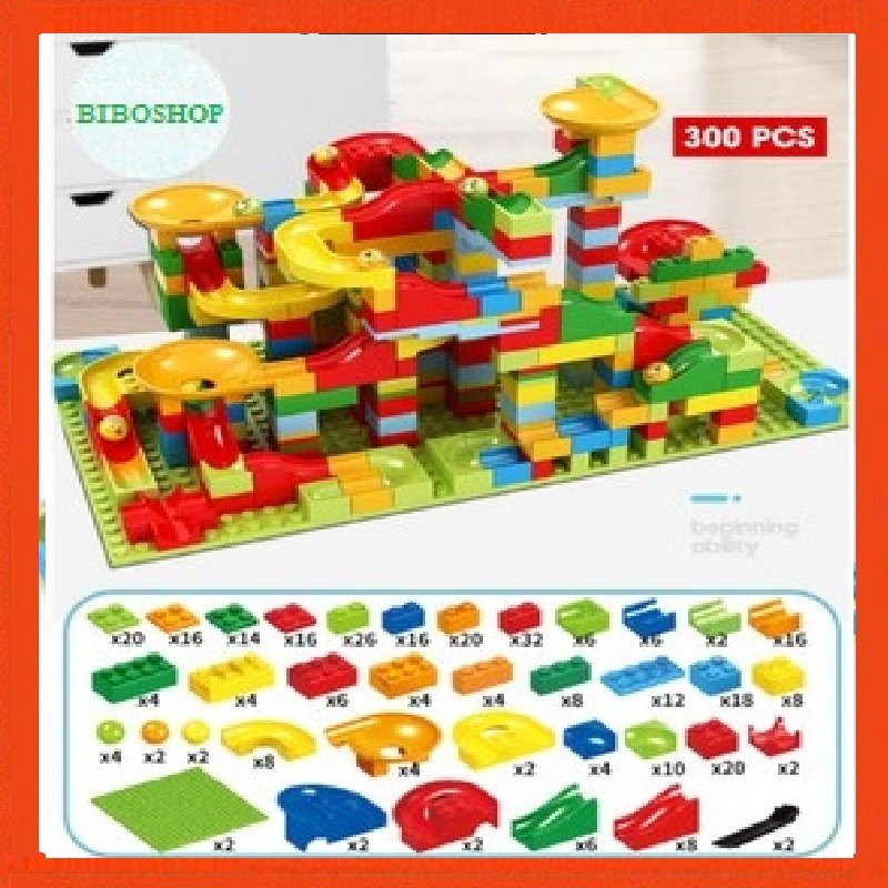 Bộ xếp hình cầu trượt Lego thả bi 166 - 336 chi tiết cho bé Đồ chơi xếp hình phát triển trí não