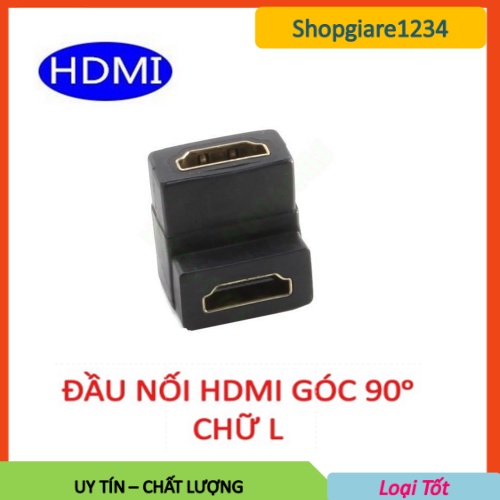 Đầu nối HDMI đổi góc chữ L 2 đầu âm - Đầu nối HDMI vuông góc 90 độ - Thiết bị nối dây HDMI