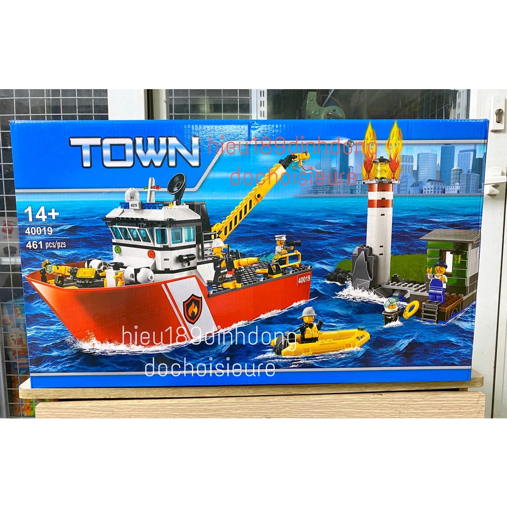 Lắp ráp xếp hình Tàu thuyền cứu hỏa 60109 02057 10830 40019