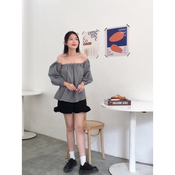 Áo cúp ngực kẻ tay dài TKA285 LOLLIE STUDIO