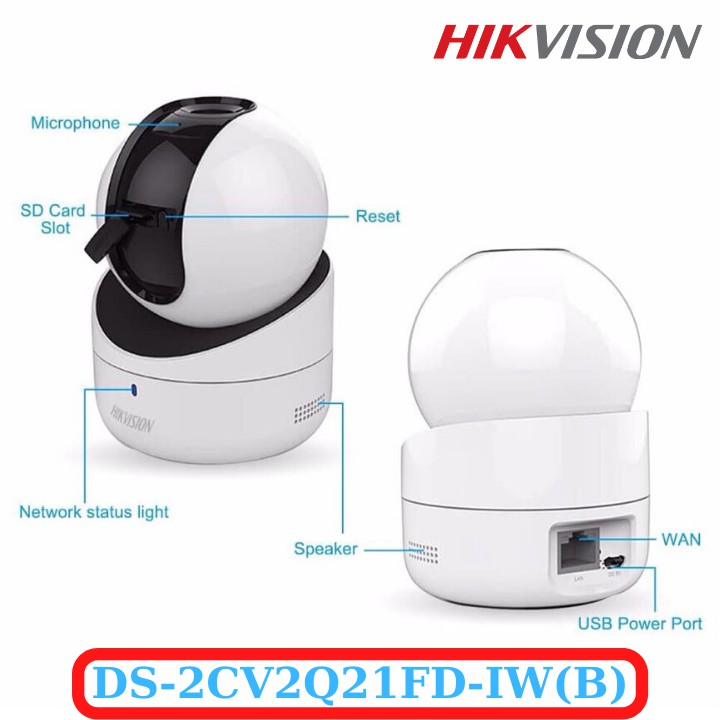 Camera IP WiFi HikVision Q21 (DS-2CV2Q21FD-IW(B)) Quay Quét 360 Full HD - Hàng Chính Hãng - Bảo Hành 2 Năm