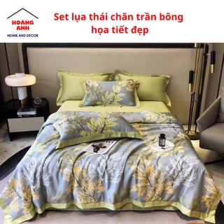 Sét chăn ga gối lụa thái chăn trần hè, hàng loại 1, nhiều kích thước