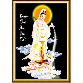 Tranh Đính Đá ABC 3D Phật Quán Thế Âm Bồ Tát D9201 (KHÁCH TỰ ĐÍNH) kt:50X70CM
