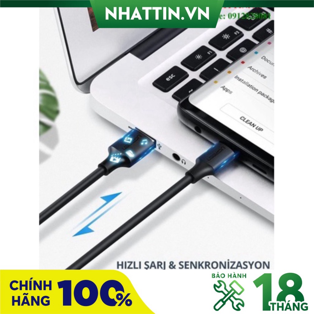 Cáp sạc, dữ liệu USB Type-A 2.0 sang USB Type-C dài 3M Ugreen 60826 - Hàng Cao Cấp