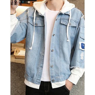 Áo Khoác Bò Jean Có Mũ / Denim Jacket Thời Trang Nam Basic