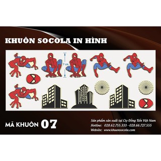 Khuôn Socola người nhện hộp 10 tấm