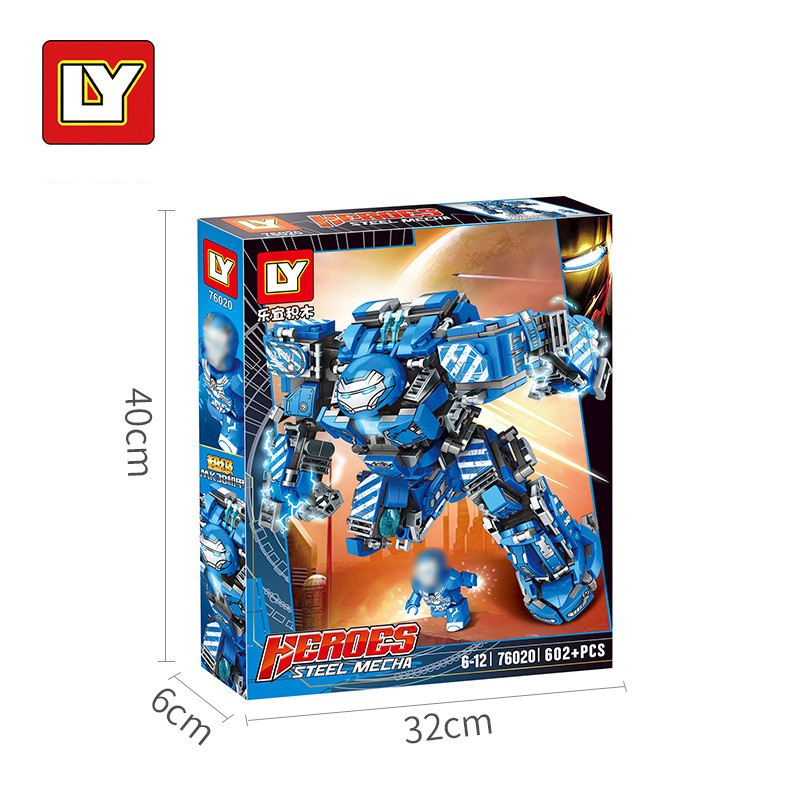 Đồ chơi lắp ráp Hulkbuster MK36 - LY67019 Xếp hình Siêu anh hùng marvel người máy Ironman - Xếp hình thông minh