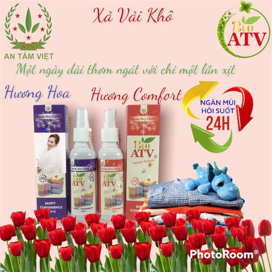 Xịt Xả Vải Khô An Tâm Việt ATV Chai Nước Hoa Xịt Thơm Khử Mùi Quần Áo Làm Mềm Vải Lưu Hương Bền Lâu