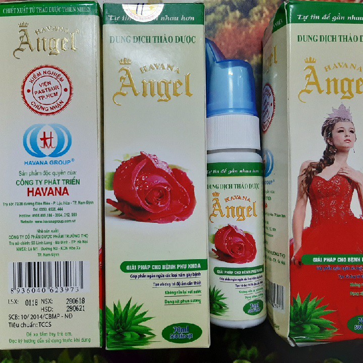 V16 Xịt phụ khoa thảo dược Angel Havana Dung dịch vệ sinh phụ nữ chăm sóc và bảo vệ vùng kín phụ nữ dạng xịt
